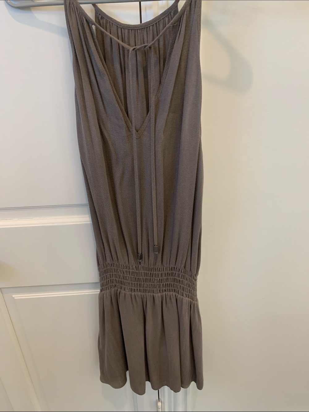 Lavender Brown Taupe Spaghetti-Strap Mini Dress - Picture 3 of 3